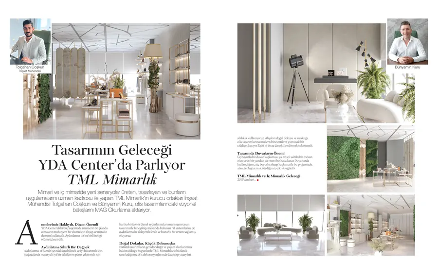 MAG Dergisi Ekim sayısında TML Mimarlık: Tasarımın Geleceği YDA Center’da Parlıyor
