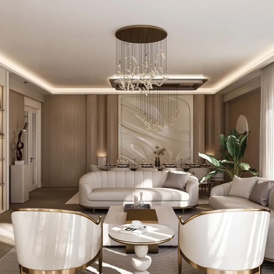 Som Meydan konutunda avizeli salon