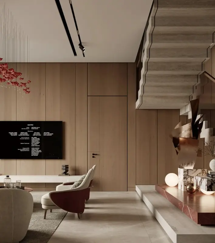 Uskumruköy Villa projesi, salon — görsel 11
