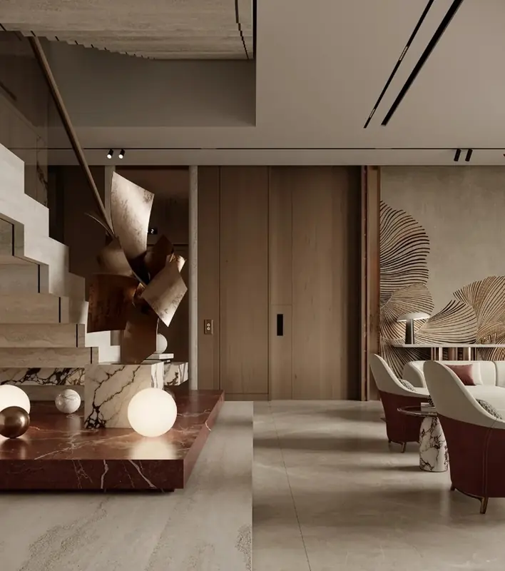 Uskumruköy Villa projesi, salon — görsel 21