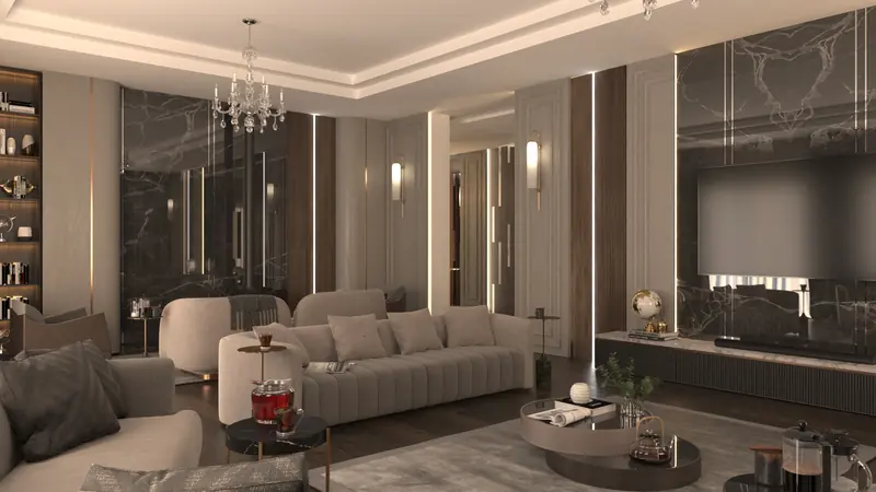 Vantage Konutları projesi, yemek odası ve salon — görsel 20