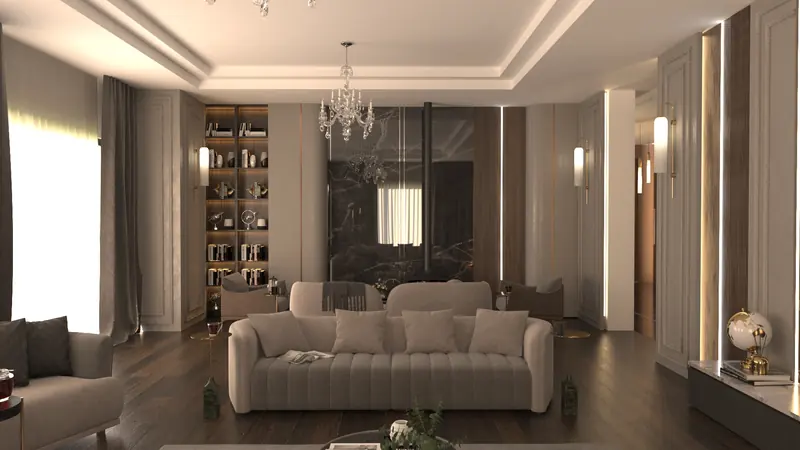 Vantage Konutları projesi, yemek odası ve salon — görsel 22