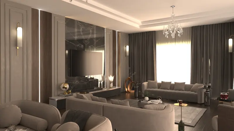 Vantage Konutları projesi, yemek odası ve salon — görsel 23
