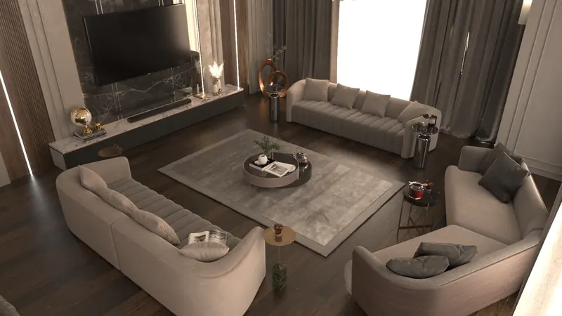 Vantage Konutları projesi, yemek odası ve salon — görsel 24