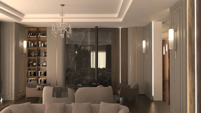 Vantage Konutları projesi, yemek odası ve salon — görsel 26